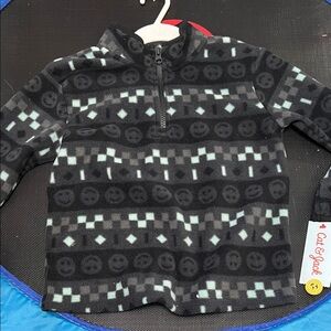 Cat & Jack Black and Gray Patterned Kids Hoodie